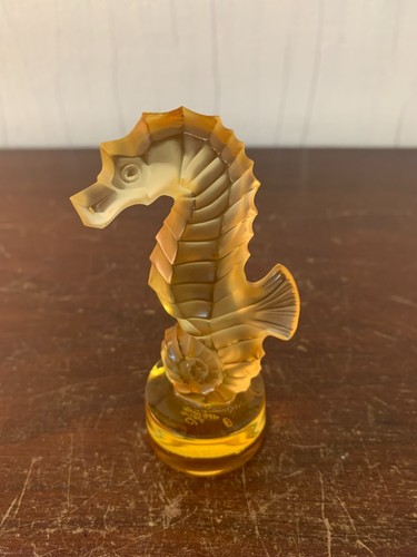 Lalique crystal seahorse - crystal,