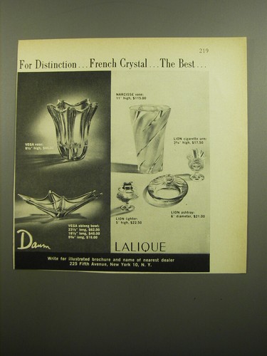 1960 daum and lalique crystal - 1960,